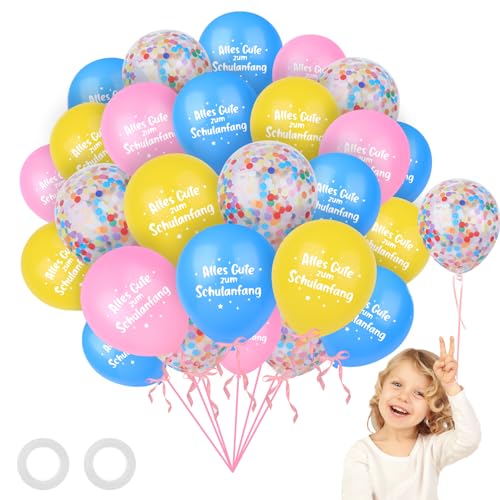 28 Stück Einschulung Luftballons Bunt Schulstart Deko, Schuleinführung Schulstart Party Dekoration mit Konfetti Luftballons, Schulkind Farbmix Latex Bunt Ballons für Schulanfang Jungen Mädchen 28 Stück Einschulung Luftballons Bunt Schulstart Deko, Schuleinführung Schulstart Party Dekoration mit Konfetti Luftballons, Schulkind Farbmix Latex Bunt Ballons für Schulanfang Jungen Mädchen von Ainvliya