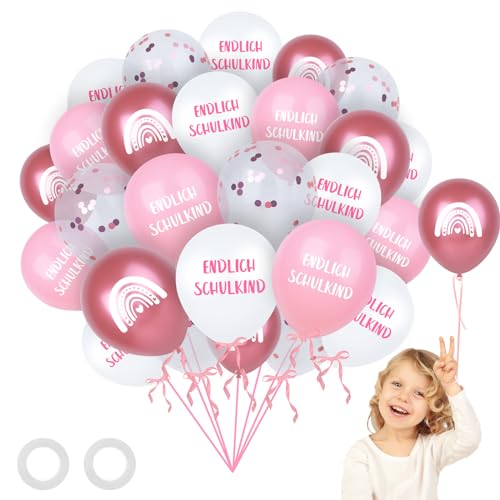 28 Stück Einschulung Luftballons Rosa Schulstart Deko, Schuleinführung Schulstart Party Dekoration mit Konfetti Luftballons, Schulkind Farbmix Latex Bunt Ballons für Schulanfang Jungen Mädchen 28 Stück Einschulung Luftballons Rosa Schulstart Deko, Schuleinführung Schulstart Party Dekoration mit Konfetti Luftballons, Schulkind Farbmix Latex Bunt Ballons für Schulanfang Jungen Mädchen von Ainvliya
