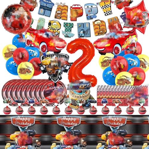 81Pcs Auto Kindergeburtstag Geschirr Deko 2 Jahre Mädchen- Geburtstag Partygeschirr mit Luftballon Balloon Happy Birthday Geburtstagsdeko Girlande Pappteller Tortendeko Party Deko Supplies 81Pcs Auto Kindergeburtstag Geschirr Deko 2 Jahre Mädchen- Geburtstag Partygeschirr mit Luftballon Balloon Happy Birthday Geburtstagsdeko Girlande Pappteller Tortendeko Party Deko Supplies von Ainvliya