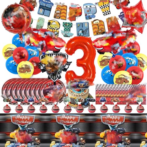 81Pcs Auto Kindergeburtstag Geschirr Deko 3 Jahre Mädchen- Geburtstag Partygeschirr mit Luftballon Balloon Happy Birthday Geburtstagsdeko Girlande Pappteller Tortendeko Party Deko Supplies 81Pcs Auto Kindergeburtstag Geschirr Deko 3 Jahre Mädchen- Geburtstag Partygeschirr mit Luftballon Balloon Happy Birthday Geburtstagsdeko Girlande Pappteller Tortendeko Party Deko Supplies von Ainvliya