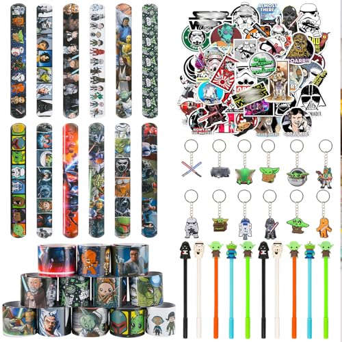 82pcs Star Party Mitgebsel, 50pcs Star Aufkleber, 12pcs Silikon-Armband, 12 Schlüsselanhänger, 10 Stifte, Mitgebsel Kindergeburtstag für Kinder Jungen Mädchen 82pcs Star Party Mitgebsel, 50pcs Star Aufkleber, 12pcs Silikon-Armband, 12 Schlüsselanhänger, 10 Stifte, Mitgebsel Kindergeburtstag für Kinder Jungen Mädchen von Ainvliya