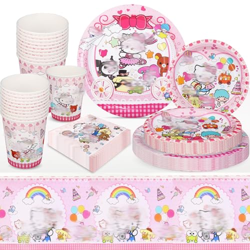 Ainvliya 51 PCS Sanr-i Partygeschirr, Geburtstag Party Dekoration, Tischdeko für Kinder Geburtstag Party Ainvliya 51 PCS Sanr-i Partygeschirr, Geburtstag Party Dekoration, Tischdeko für Kinder Geburtstag Party von Ainvliya