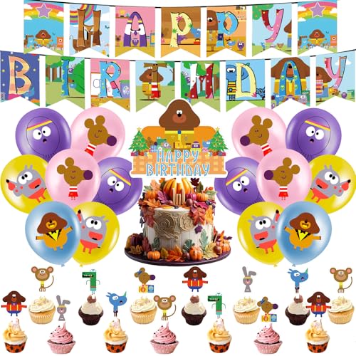 Duggee Geburtstagsdekorationen, 34 Stück, Duggee-Geburtstagsparty-Dekorationen, Hey Partyzubehör mit Happy Birthday-Banner, Duggee-Luftballons, Kuchendekoration, Cupcake-Topper, Hey Themenparty für Duggee Geburtstagsdekorationen, 34 Stück, Duggee-Geburtstagsparty-Dekorationen, Hey Partyzubehör mit Happy Birthday-Banner, Duggee-Luftballons, Kuchendekoration, Cupcake-Topper, Hey Themenparty für von Ainvliya