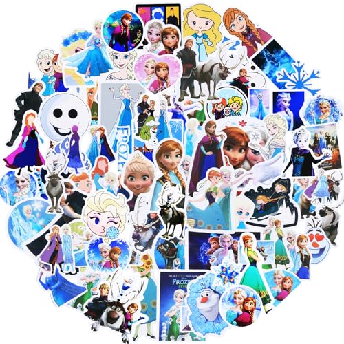 Frozen Aufkleber Anime Sticker Kinder, 100 Stück Frozen Character Graffiti Sticker, Vinyl Aufkleber Wasserfeste, Kinder Graffiti Aufkleber, Cartoon Sticker für Laptop Skateboard Scrapbook Trinkflasche von Ainvliya
