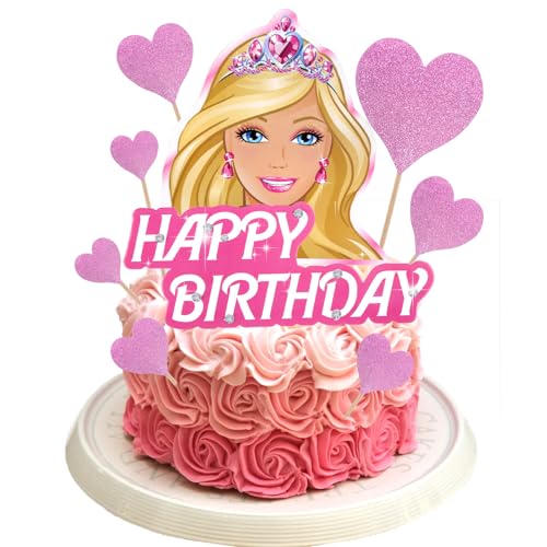 9PCS Bar Tortendeko, Glitter Cupcake Toppers, Cartoon Cake Topper Deko Geburtstag Kuchen Dekoration für Kinder von Ainvliya