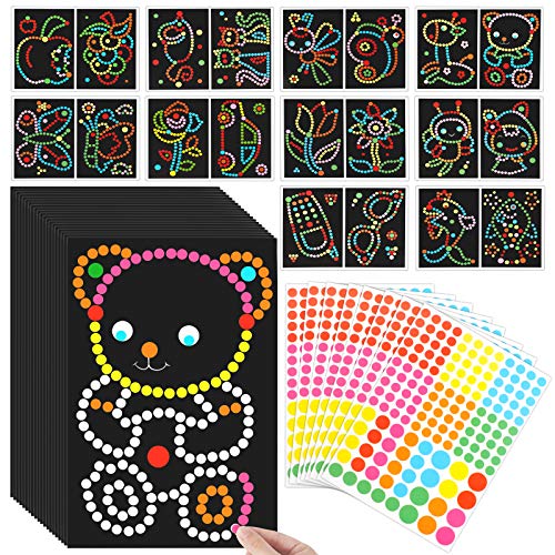 20 Stück Kinder Klebepunkt Bastelset Punkt Aufkleber Kunst Papier, Bilder Klebepunkte Kunsthandwerk Scrapbooking Sticker, Dotty Sticker Kreative Basteln Aufkleber für kinder von Aipaide