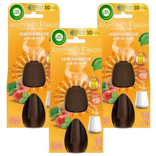 Air Wick Aroma-Öl Flakon – Duftöl Nachfüller für den Air Wick Diffuser – Duft: Lebensfreude – 3 x 20 ml ätherisches Öl von Air Wick