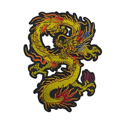 AirSun Aufnäher zum Aufbügeln, Motiv: chinesischer Drache, bestickte Applikation, Loong, Nähflicken für Taschen, Jacken, Jeans, Kleider, Kleidung, DIY-Zubehör von AirSun