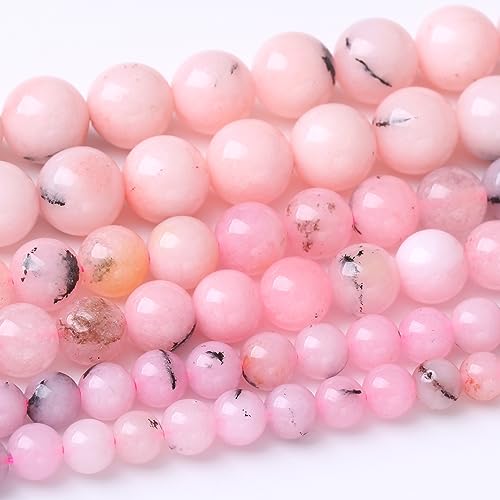10MM Rosa Bambus Runde Lose Perlen Natürliche Gem Perlen Kristall Energie Stein Perlen für Schmuck Machen DIY Armband Halsketten von Airheartwx