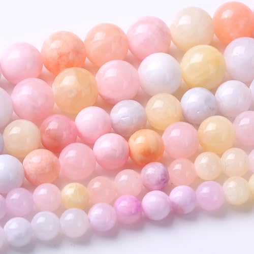 4 mm große, bunte beige Jadeperlen, runde lose Perlen, natürliche Edelsteinperlen, Kristall-Energiesteinperlen für Schmuckherstellung, DIY, Armband, Halskette von Airheartwx