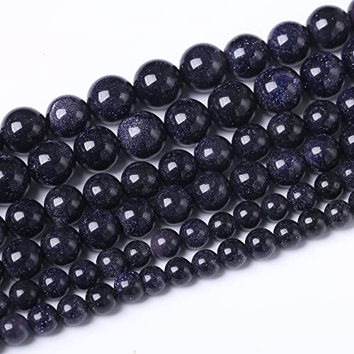 6 mm blaue Sand runde lose Perlen natürliche Edelsteinperlen Kristall Energie Stein Perlen für Schmuckherstellung DIY Armband Halskette von Airheartwx