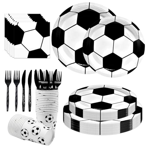 Airoads Fußball Party Zubehör,Fußball Geburtstag Party Teller und Servietten,Tassen für Fußball Sport Thema Party Dekorationen mit mit Papierplatten Geburtstagsparty Jungen Mädchen Baby Dusche Airoads Fußball Party Zubehör,Fußball Geburtstag Party Teller und Servietten,Tassen für Fußball Sport Thema Party Dekorationen mit mit Papierplatten Geburtstagsparty Jungen Mädchen Baby Dusche von Airoads