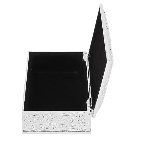 Airshi Aufbewahrungsbox für Ornamente, Schmuckschatulle aus Metall, Geschnitztes Muster für den Schlafsaal (Silber) von Airshi