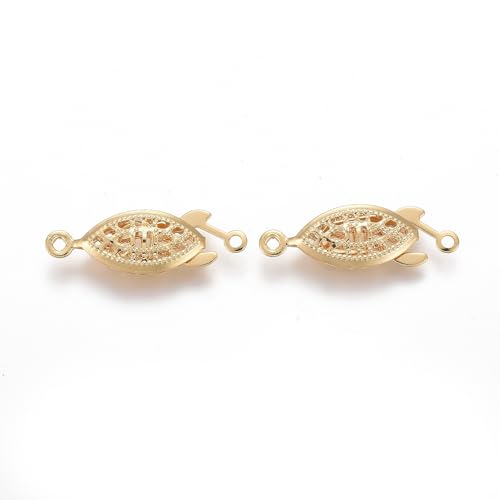 Airssory 10 Sets filigrane Halsketten-Verschlüsse, Armbandverbinder, Edelstahl, goldene Kastenverschlüsse für Perlenarmband, Schmuckverschluss, DIY, Basteln Airssory 10 Sets filigrane Halsketten-Verschlüsse, Armbandverbinder, Edelstahl, goldene Kastenverschlüsse für Perlenarmband, Schmuckverschluss, DIY, Basteln von Airssory