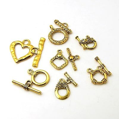 Airssory 10 Sets gemischte antike goldene Knebelverschlüsse Knebelverschlüsse IQ-Endverbinder Armbandverschluss Endverschluss für Halskette Schmuckherstellung DIY Handwerk Airssory 10 Sets gemischte antike goldene Knebelverschlüsse Knebelverschlüsse IQ-Endverbinder Armbandverschluss Endverschluss für Halskette Schmuckherstellung DIY Handwerk von Airssory