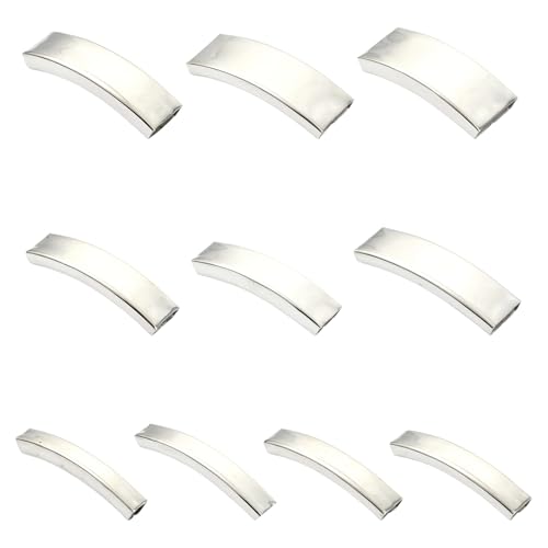 Airssory 10 Stück 10 Stile 202 Edelstahl Schiebeperlen Rechteck Schieber Charms Großes Loch Lederschnur Armband Schieber Verbinder für DIY Schmuck Armband Halskette Handwerk von Airssory