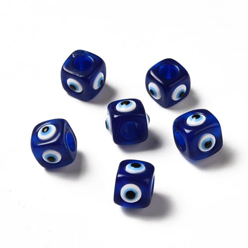 Airssory 10 Stück 14 mm Würfel Böser Blick Europäische Perlen Quadratisch Lucky Eye Großes Loch Spacer Perlen für DIY Schmuck Armband Halskette Ohrring Tasche Schlüsselanhänger Dekor Airssory 10 Stück 14 mm Würfel Böser Blick Europäische Perlen Quadratisch Lucky Eye Großes Loch Spacer Perlen für DIY Schmuck Armband Halskette Ohrring Tasche Schlüsselanhänger Dekor von Airssory