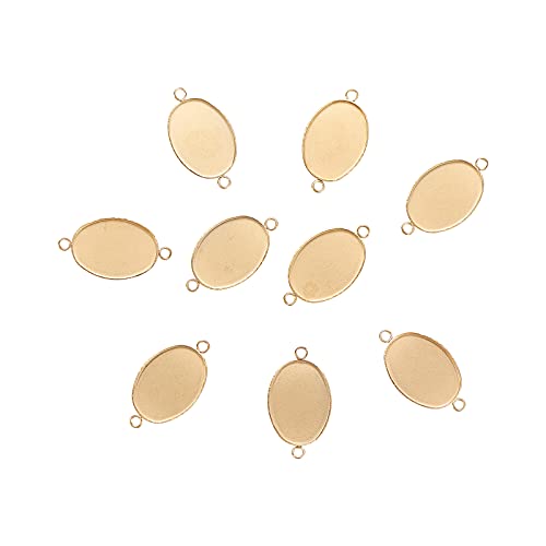 Airssory 10 Stück 18,5 x 13,5 mm Edelstahl Cabochon Anschlusseinstellungen Glatte Kante Lünette Tassen Ovale Goldene Rohlinge für DIY Schmuckherstellung Airssory 10 Stück 18,5 x 13,5 mm Edelstahl Cabochon Anschlusseinstellungen Glatte Kante Lünette Tassen Ovale Goldene Rohlinge für DIY Schmuckherstellung von Airssory