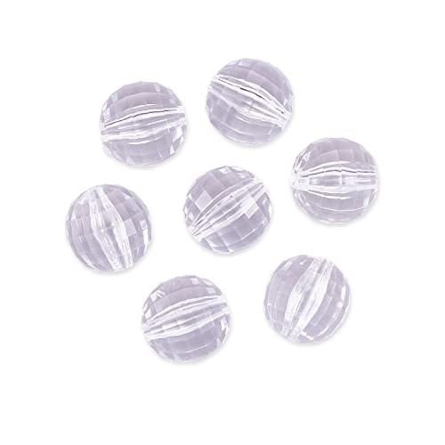 Airssory 10 Stück 18 mm facettierte transparente Acrylperlen rund klar lose Kaugummi Discokugeln Perlen für Schmuckherstellung DIY Erkenntnisse von Airssory