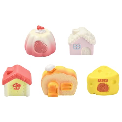 Airssory 10 Stück 5 Stile schöne Dessert Haus Harz Ornament Cabochons Lebensmittelform Haus ohne Loch Perlen Display für DIY Schmuck Verzierung Handwerk Home Office Schreibtisch Dekor von Airssory