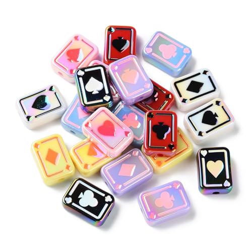 Airssory 10 Stück gemischte Stile, UV-Pokerkarten-Acrylperlen, Spielkarte, Spaten, Herz, Rautenperlen für DIY-Schmuck, Armband, Halskette, Ohrringe, Handwerk, Tasche, Schlüsselanhänger Airssory 10 Stück gemischte Stile, UV-Pokerkarten-Acrylperlen, Spielkarte, Spaten, Herz, Rautenperlen für DIY-Schmuck, Armband, Halskette, Ohrringe, Handwerk, Tasche, Schlüsselanhänger von Airssory