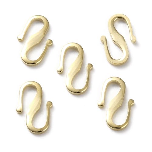 Airssory 10 Stück goldene S-Hakenverschlüsse aus Messing, S-förmige Verbindungsstücke, S-Haken, Verschlüsse für Armband, Halskette, Schmuckherstellung, DIY, Basteln Airssory 10 Stück goldene S-Hakenverschlüsse aus Messing, S-förmige Verbindungsstücke, S-Haken, Verschlüsse für Armband, Halskette, Schmuckherstellung, DIY, Basteln von Airssory