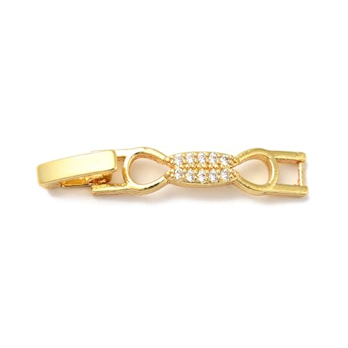 Airssory 10 Stück goldfarbene Schleifen-Form Messing Zirkonia Uhrenband-Verschlüsse Schleife Falt-Verlängerung Verschlüsse für DIY Schmuckherstellung Uhrenarmbänder Armband Halskette Erkenntnisse - 33 von Airssory