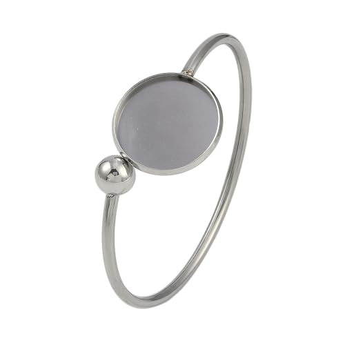 Airssory 10 Stück runde Blanko-Basis 304 Edelstahl Manschette Armreif verstellbares Armband mit Cabochon-Lünette Tablett für DIY Schmuck Armband Herstellung Versorgung Dekoration Airssory 10 Stück runde Blanko-Basis 304 Edelstahl Manschette Armreif verstellbares Armband mit Cabochon-Lünette Tablett für DIY Schmuck Armband Herstellung Versorgung Dekoration von Airssory