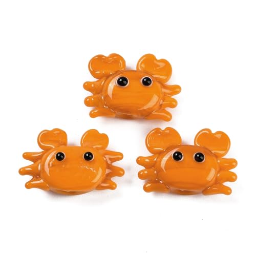 Airssory 10 Stück schöne orangefarbene Krabben-Lampwork-Perlen, Ozean, Meerestiere, Glasperlen für DIY-Schmuck, Armband, Halskette, Ohrringe, Handwerk, Tasche, Schlüsselanhänger, Handy-Dekoration Airssory 10 Stück schöne orangefarbene Krabben-Lampwork-Perlen, Ozean, Meerestiere, Glasperlen für DIY-Schmuck, Armband, Halskette, Ohrringe, Handwerk, Tasche, Schlüsselanhänger, Handy-Dekoration von Airssory
