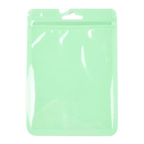 Airssory 100 Stück 10 x 7,5 cm Macaron Grün Kunststoff Druckverschlussbeutel Kleine Verpackung Wiederverschließbare Folienbeutel für kleine Unternehmen Reisebedarf Schmuckaufbewahrung von Airssory