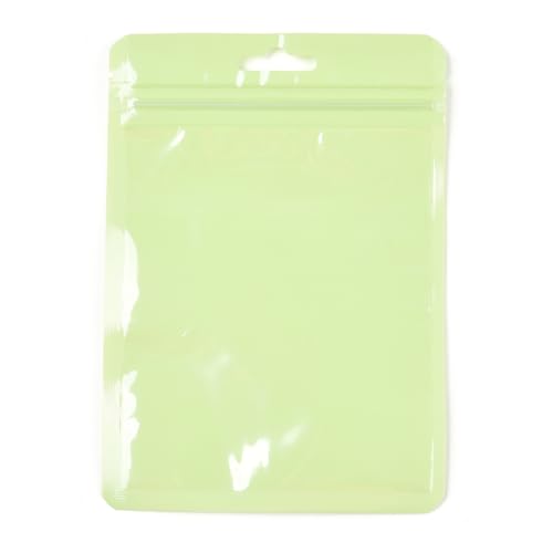 Airssory 100 Stück 10 x 7,5 cm leuchtend grün-gelbe Kunststoff-Druckverschlussbeutel Mini-holografische wiederverschließbare Folienbeutel für kleine Geschäftsreiseartikel Schmuckaufbewahrung von Airssory