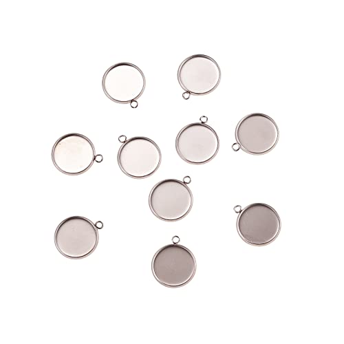 Airssory 100 Stück 304 Edelstahl Anhänger Cabochon Fassungen Plain Edge Lünette Cups Flach Rund für Schmuckherstellung DIY Fundstücke – 19 x 16 mm Airssory 100 Stück 304 Edelstahl Anhänger Cabochon Fassungen Plain Edge Lünette Cups Flach Rund für Schmuckherstellung DIY Fundstücke – 19 x 16 mm von Airssory