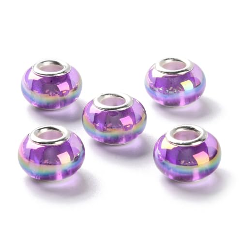 Airssory 100 Stück 5 mm Loch lila Harz europäische Perlen UV-Beschichtung Rondelle Großes Loch Abstandshalter Perlen für DIY Schmuck Armband Halskette Ohrring Tasche Schlüsselanhänger Dekor Airssory 100 Stück 5 mm Loch lila Harz europäische Perlen UV-Beschichtung Rondelle Großes Loch Abstandshalter Perlen für DIY Schmuck Armband Halskette Ohrring Tasche Schlüsselanhänger Dekor von Airssory