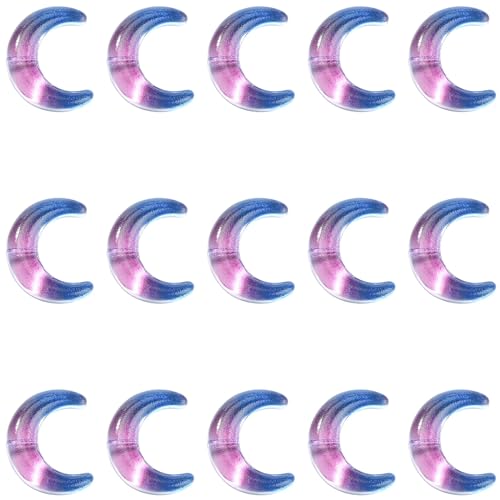 Airssory 100 Stück blaue und violette Glasperlen mit himmlischem Farbverlauf, transparent, Abstandshalter, Kristallperlen, Mond, lose Glasperlen für DIY-Schmuckarmbänder Airssory 100 Stück blaue und violette Glasperlen mit himmlischem Farbverlauf, transparent, Abstandshalter, Kristallperlen, Mond, lose Glasperlen für DIY-Schmuckarmbänder von Airssory