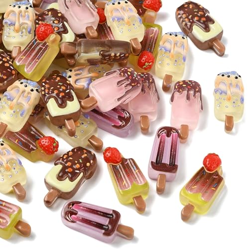 Airssory 100 Stück gemischte Stile, niedliche Eiscreme, flache Rückseite, Kunstharz, Ornament, Cabochons, Nachahmung, süßes Essen, Dessert, kein Loch, Perlen für DIY-Schmuck, Verzierung, Handwerk Airssory 100 Stück gemischte Stile, niedliche Eiscreme, flache Rückseite, Kunstharz, Ornament, Cabochons, Nachahmung, süßes Essen, Dessert, kein Loch, Perlen für DIY-Schmuck, Verzierung, Handwerk von Airssory