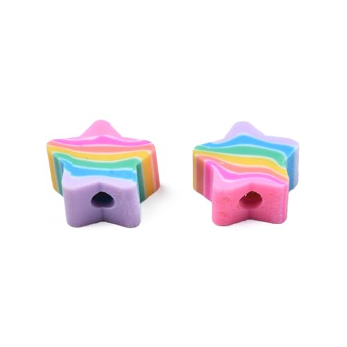 Airssory 100 Stück handgefertigte Perlen in zufälligen Farben, Regenbogen-Stern, flache Polymer-Ton-Perlen, gestreift, himmlische Perlen für Schmuckherstellung, Armbänder, Halsketten, Ohrringe, Airssory 100 Stück handgefertigte Perlen in zufälligen Farben, Regenbogen-Stern, flache Polymer-Ton-Perlen, gestreift, himmlische Perlen für Schmuckherstellung, Armbänder, Halsketten, Ohrringe, von Airssory