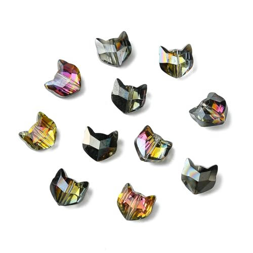 Airssory 100 Stück schwarze Katzenform, facettierte, galvanisierte Glasperlen, schöne Tiere, Abstandshalter, lose Perlen für DIY Ohrringe, Halsketten, Armbänder, Schmuck, Handwerk Airssory 100 Stück schwarze Katzenform, facettierte, galvanisierte Glasperlen, schöne Tiere, Abstandshalter, lose Perlen für DIY Ohrringe, Halsketten, Armbänder, Schmuck, Handwerk von Airssory