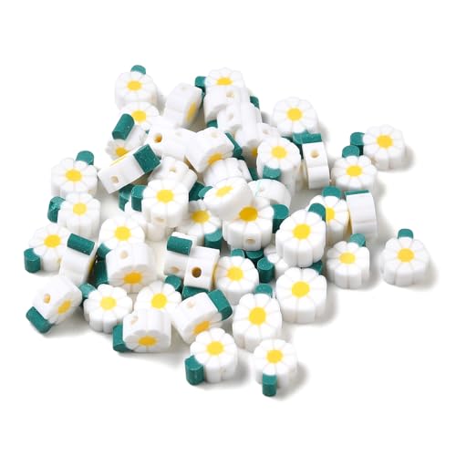 Airssory 1000 Stück handgefertigte Modelliermasse, weiße Gänseblümchen mit Blattperlen, Frühlings-Thema, Blume, Abstandshalter, Perlen für DIY-Halsketten, Armbänder, Ohrringe, Schmuckherstellung Airssory 1000 Stück handgefertigte Modelliermasse, weiße Gänseblümchen mit Blattperlen, Frühlings-Thema, Blume, Abstandshalter, Perlen für DIY-Halsketten, Armbänder, Ohrringe, Schmuckherstellung von Airssory