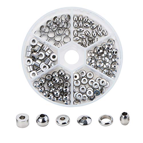Airssory 120 Stück 6 Style Edelstahl Perlen Barrel Lose Perlen Abstandshalter für Schmuckherstellung DIY Findings – 5 x 4 mm Airssory 120 Stück 6 Style Edelstahl Perlen Barrel Lose Perlen Abstandshalter für Schmuckherstellung DIY Findings – 5 x 4 mm von Airssory