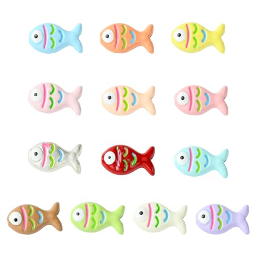 Airssory 13 Stück 13 Farben schöne Fisch-Emaille-Legierung Perlen Ozean Meer Tier Jesus Abstandshalter lose Perlen für DIY Schmuck Armband Halskette Handwerk Tasche Schlüsselanhänger Dekor von Airssory