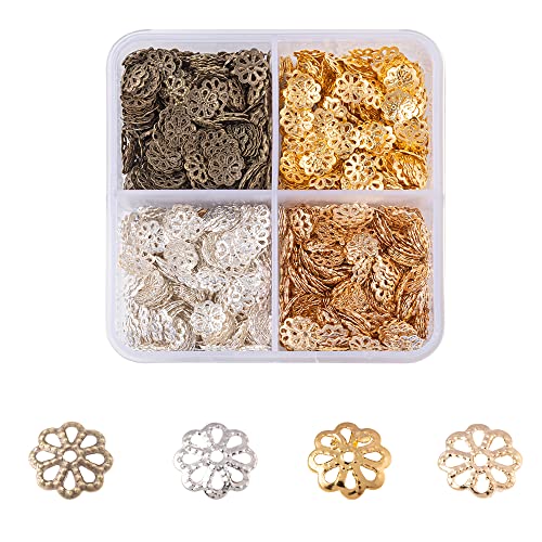 Airssory 1600 Stück 4 Farben 8 Blütenblätter Perlenkappen Muiti-Petal Blume Spacer Endkappe für DIY Armband Halskette Handwerk Schmuckherstellung Airssory 1600 Stück 4 Farben 8 Blütenblätter Perlenkappen Muiti-Petal Blume Spacer Endkappe für DIY Armband Halskette Handwerk Schmuckherstellung von Airssory
