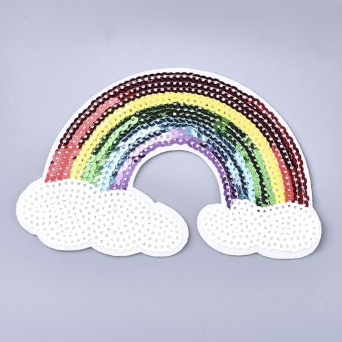 Airssory 2 Stück 10 cm großer bunter Regenbogen-Aufnäher zum Aufbügeln mit Pailletten, Paillettenstoff, zum Aufnähen auf Kleidung, Jeans, Jacken, Handtaschen, Schuhe, DIY, Handwerk, Dekoration Airssory 2 Stück 10 cm großer bunter Regenbogen-Aufnäher zum Aufbügeln mit Pailletten, Paillettenstoff, zum Aufnähen auf Kleidung, Jeans, Jacken, Handtaschen, Schuhe, DIY, Handwerk, Dekoration von Airssory