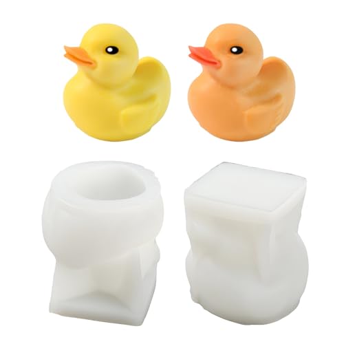 Airssory 2 Stück 3 Stile Schöne 3D Entenförmige Silikon-Kerzenformen Kreative Bauernhoftierformen für DIY Party Epoxidharz Gießwachs Gips Handwerk Bulk Home Decor von Airssory