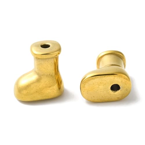 Airssory 20 Stück 304 Edelstahl goldene Farbe Schuhe geformte Perlen Kreative Spacer Perlen für DIY Schmuck Armband Halskette Handwerk Schlüsselanhänger Telefon Dekor von Airssory