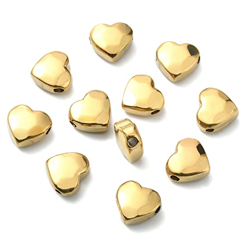 Airssory 20 Stück 316 Edelstahl Perlen Golden Textured Sweet Heart Perlen Abstandshalter für Armbänder Halskette Ohrringe Schmuckherstellung – 7 x 8 mm Airssory 20 Stück 316 Edelstahl Perlen Golden Textured Sweet Heart Perlen Abstandshalter für Armbänder Halskette Ohrringe Schmuckherstellung – 7 x 8 mm von Airssory