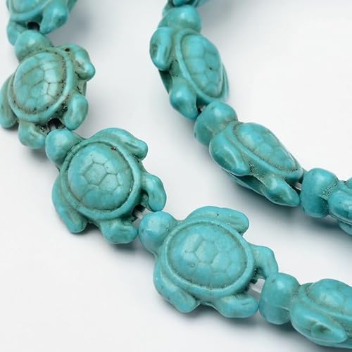 Airssory 20 Stück Schildkrötenförmige gefärbte synthetische Türkisperlen Ozean Meer Tier Schildkröte Edelstein Perlen für DIY Schmuck Handwerk Armband Halskette Ohrring Herstellung von Airssory
