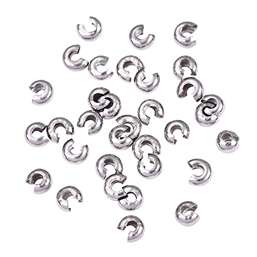 Airssory 200 Stück 304 Edelstahl Crimpperlen Abdeckungen Abstandshalter Bulk für Schmuckherstellung DIY Findings – 4,5 mm von Airssory