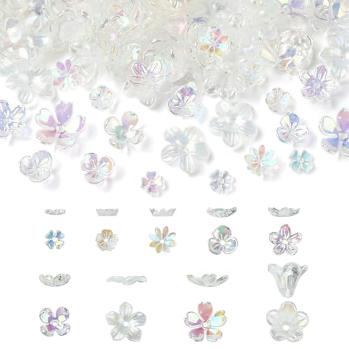 Airssory 200 Stück 9 Stile transparente Blumen-Acryl-Perlenkappen Frühling Blumen Harz Abstandshalter Perlen für DIY Schmuck Armband Ohrring Handwerk Zubehör Airssory 200 Stück 9 Stile transparente Blumen-Acryl-Perlenkappen Frühling Blumen Harz Abstandshalter Perlen für DIY Schmuck Armband Ohrring Handwerk Zubehör von Airssory