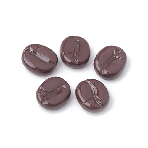 Airssory 200 Stück braune ovale Kaffeebohnen Harz Cabochons Kaffee Thema Lebensmittel Nohole Perlen für DIY Handwerk Schmuckherstellung Verzierungen Telefon Schlüsselanhänger Haarnadeln Scrapbooking von Airssory