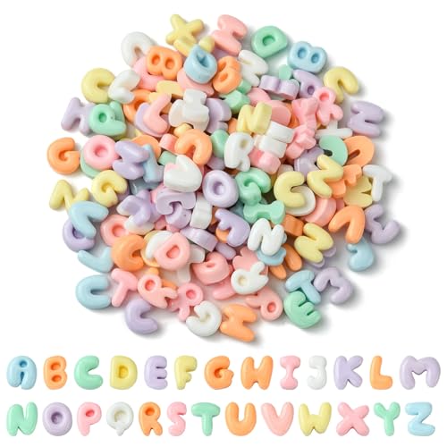 Airssory 200 Stück gemischte Stile, bunte Buchstaben, Kunstharz, Cabochon, Initialen, Alphabet, ohne Loch, Perlen für DIY-Schmuckherstellung, Scrapbooking, Verzierung, Handwerk, Kunst, Nägel von Airssory